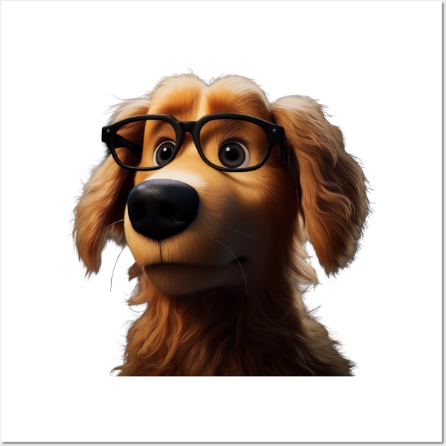 Golden Retriever Lilly with Glasses Wall Art by goldenretriever_lilly